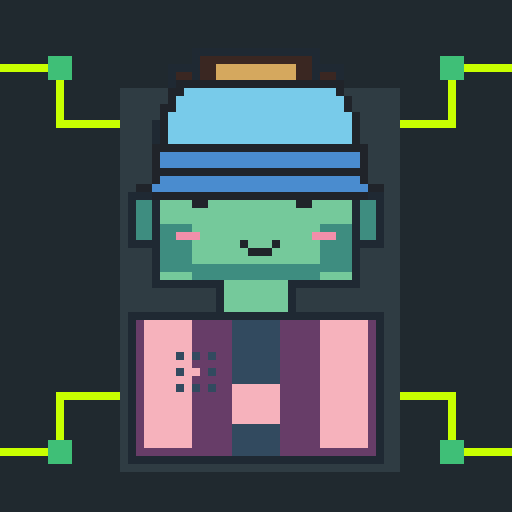 Backgrounds trait Circuit Corners, shown on a Humble Guy